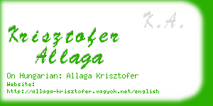 krisztofer allaga business card